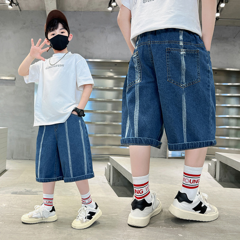 Farmer fiú egyszínű fiú gyerek farmer Legújabb farmer rövid farmernadrág fiúknak alkalmi stílusú gyerekruhák 6 8 10 12 14