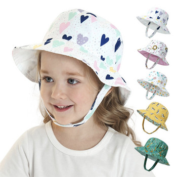 Детска анимационна шапка за слънце с широка периферия UPF 50+ Защитна шапка за малки деца Момчета Момичета Регулируема детска каска Бели лъвове Шапки за деца