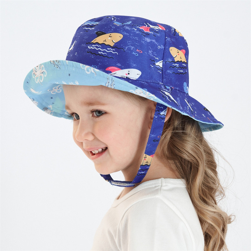 Gyerek rajzfilm napozósapka széles karimájú UPF 50+ védősapka tipegő fiúknak lányoknak állítható gyerekeknek keménykalap fehér oroszlánsapkák gyerekeknek
