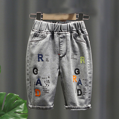Traperice za dječake za ljeto 2023. Nove dječje kaubojske hlače 7/10, dječja odjeća, modna ležerna široka traperica s džepovima s printom slova