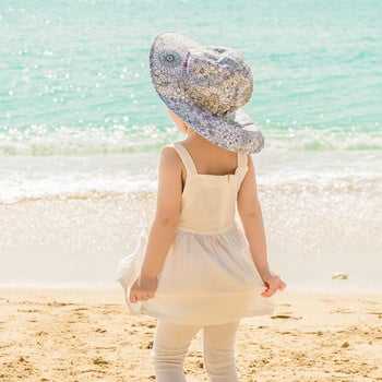 2-5 години Детски летни шапки за слънце Плажни шапки на открито Сладки анимационни меки памучни шапки за момчета и момичета Панамски шапки с регулируемо въже