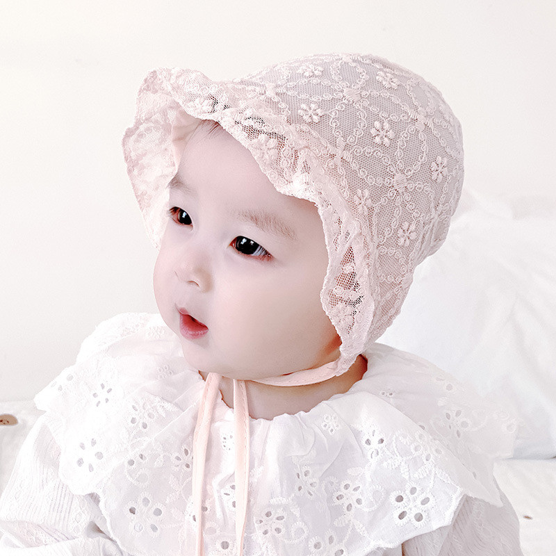Slatka čipkasta kapa za djevojčice Proljetno ljeto Prozračna pamučna panama šešir za sunčanje Kapa za novorođenče Dodaci za fotografije