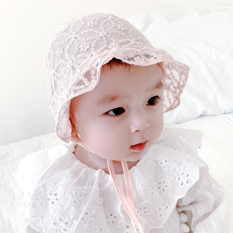 Slatka čipkasta kapa za djevojčice Proljetno ljeto Prozračna pamučna panama šešir za sunčanje Kapa za novorođenče Dodaci za fotografije