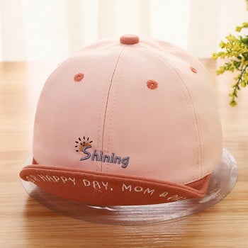 Памучна бебешка бейзболна шапка Пролет Лято Нова метеорологична щампа с букви на открито Новородено малко дете Слънчева шапка Детски шапки за момче момиче