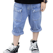 Traperice za dječake Jednobojne traperice za dječake Kratke dječje ležerne hlače za djecu Tinejdžerska dječja odjeća 6 8 10 12 14