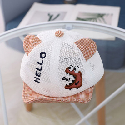 Šešir za dječaka s crtanim dinosaurusima Proljeće Ljeto Dječja bejzbolska kapa Snapback Prozračna mrežasta kapa s slovima za malu djecu Dječja kapa za plažu