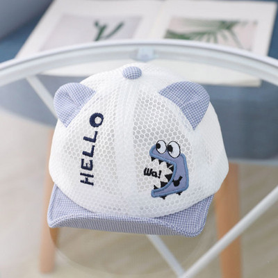 Šešir za dječaka s crtanim dinosaurusima Proljeće Ljeto Dječja bejzbolska kapa Snapback Prozračna mrežasta kapa s slovima za malu djecu Dječja kapa za plažu