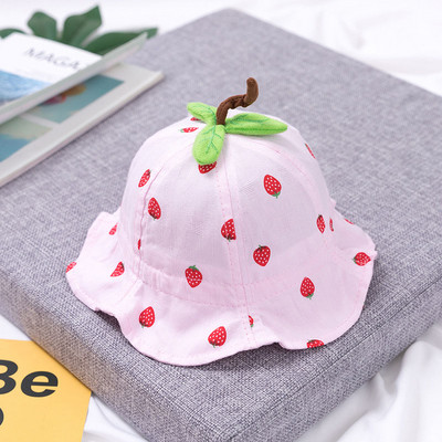 Κινούμενα σχέδια Strawberry Baby Bucket Καπέλο Άνοιξη Καλοκαίρι Παιδικό Καπέλο Βρέφος Υπαίθρια Παραλία Παναμά Καπέλο για αγόρια κοριτσάκια Καπέλο ηλίου για νήπια