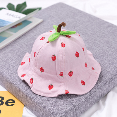 Κινούμενα σχέδια Strawberry Baby Bucket Καπέλο Άνοιξη Καλοκαίρι Παιδικό Καπέλο Βρέφος Υπαίθρια Παραλία Παναμά Καπέλο για αγόρια κοριτσάκια Καπέλο ηλίου για νήπια