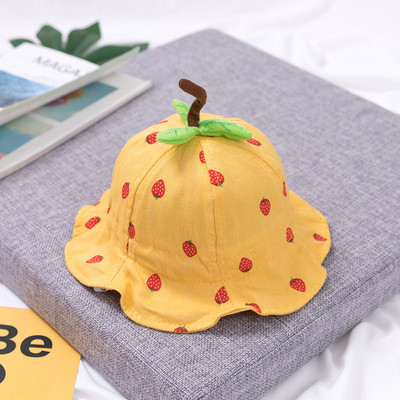 Κινούμενα σχέδια Strawberry Baby Bucket Καπέλο Άνοιξη Καλοκαίρι Παιδικό Καπέλο Βρέφος Υπαίθρια Παραλία Παναμά Καπέλο για αγόρια κοριτσάκια Καπέλο ηλίου για νήπια