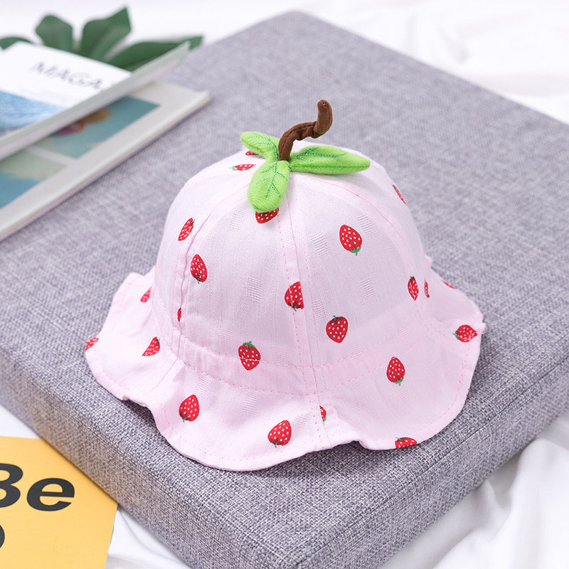 Κινούμενα σχέδια Strawberry Baby Bucket Καπέλο Άνοιξη Καλοκαίρι Παιδικό Καπέλο Βρέφος Υπαίθρια Παραλία Παναμά Καπέλο για αγόρια κοριτσάκια Καπέλο ηλίου για νήπια