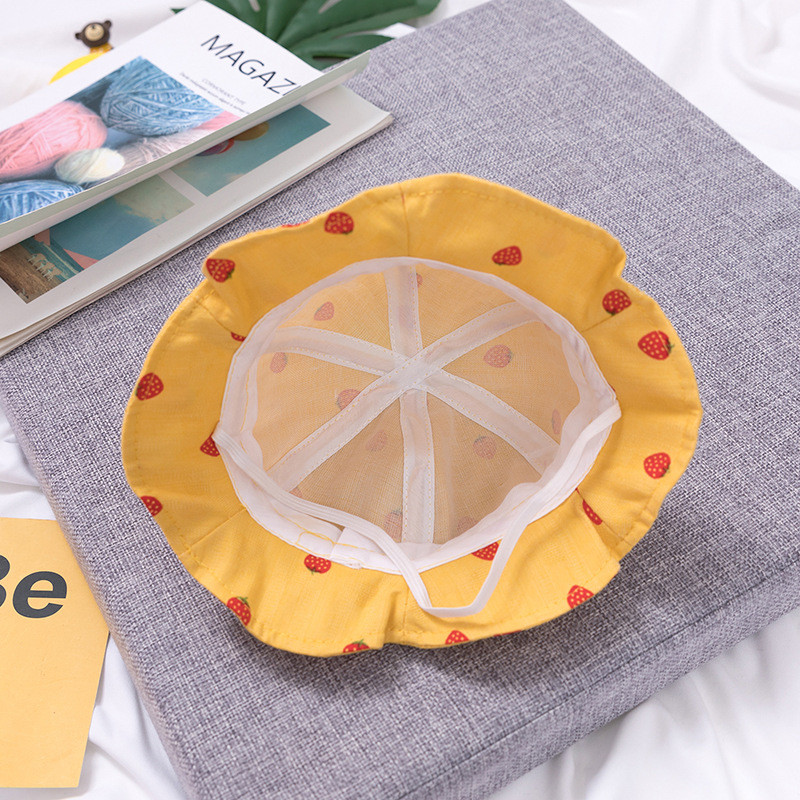 Κινούμενα σχέδια Strawberry Baby Bucket Καπέλο Άνοιξη Καλοκαίρι Παιδικό Καπέλο Βρέφος Υπαίθρια Παραλία Παναμά Καπέλο για αγόρια κοριτσάκια Καπέλο ηλίου για νήπια