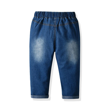 Нови дънкови панталони за момчета Разтегливи ежедневни модни летни тънки широки и универсални с джобове Детски панталони