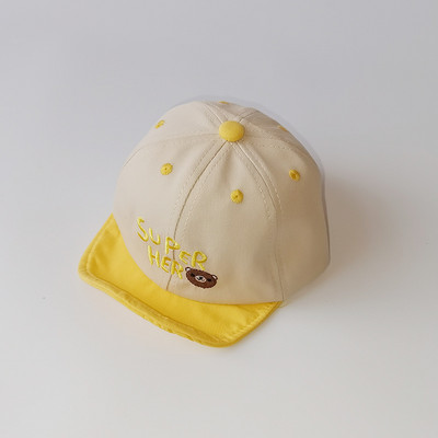 Pavasario vasaros kūdikių beisbolo kepurė miela animacinių filmų meškiuko siuvinėjimo raidė berniukui mergaitei antveidžio dangteliai Reguliuojama lauko kepurė vaikams nuo saulės