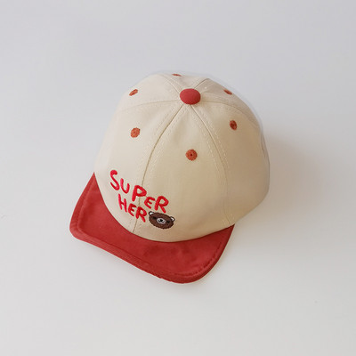 Pavasario vasaros kūdikių beisbolo kepurė miela animacinių filmų meškiuko siuvinėjimo raidė berniukui mergaitei antveidžio dangteliai Reguliuojama lauko kepurė vaikams nuo saulės