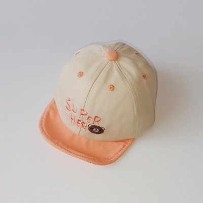 Pavasario vasaros kūdikių beisbolo kepurė miela animacinių filmų meškiuko siuvinėjimo raidė berniukui mergaitei antveidžio dangteliai Reguliuojama lauko kepurė vaikams nuo saulės