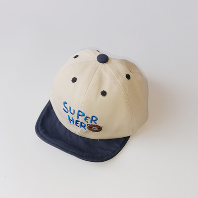 Pavasario vasaros kūdikių beisbolo kepurė miela animacinių filmų meškiuko siuvinėjimo raidė berniukui mergaitei antveidžio dangteliai Reguliuojama lauko kepurė vaikams nuo saulės