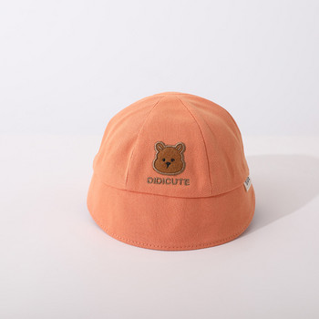 0-12M καλοκαιρινά βαμβακερά καπέλα για μωρά Χαριτωμένο καρτούν τύπωμα αρκουδάκι Νεογέννητο καπέλο ψαρά για υπαίθριο μονόχρωμο καπέλο αγοριού Gir για νήπιο