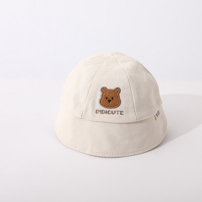 0-12 M Vasaras kokvilnas cepures zīdaiņiem Jauka karikatūra lāča apdruka Jaundzimušā zvejnieka cepure āra vienkrāsaina zēna meitene mazuļa saules cepure