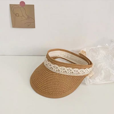 Ljetna kapa za djevojčice 1-5 godina slatke čipke, mekani sklopivi slamnati šeširi sa širokim obodom šešir za plažu na otvorenom Bejzbol kape