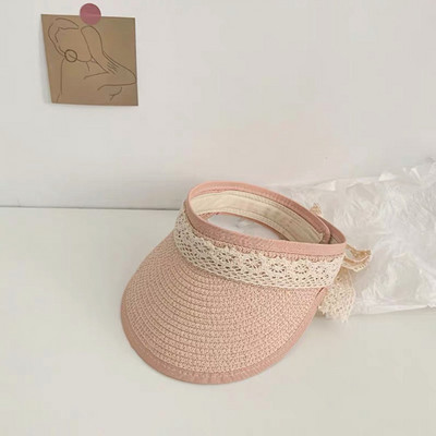 Ljetna kapa za djevojčice 1-5 godina slatke čipke, mekani sklopivi slamnati šeširi sa širokim obodom šešir za plažu na otvorenom Bejzbol kape