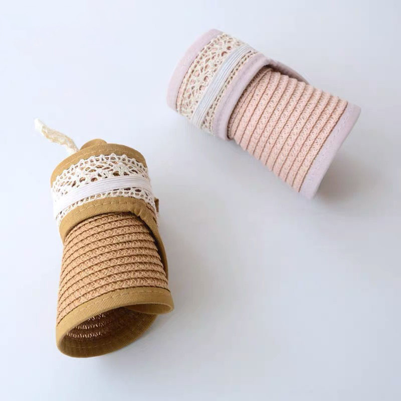 Ljetna kapa za djevojčice 1-5 godina slatke čipke, mekani sklopivi slamnati šeširi sa širokim obodom šešir za plažu na otvorenom Bejzbol kape