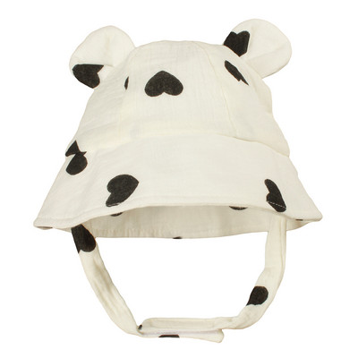 Naujos animacinio filmo meškiuko kepuraitės kūdikiams vasarinės medvilninės žvejo kepuraitės mielos spaudos mažyliui berniukui mergaitei kepurė nuo saulės Panamos kepurė