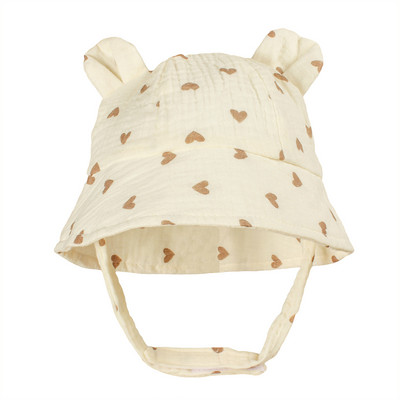 Naujos animacinio filmo meškiuko kepuraitės kūdikiams vasarinės medvilninės žvejo kepuraitės mielos spaudos mažyliui berniukui mergaitei kepurė nuo saulės Panamos kepurė