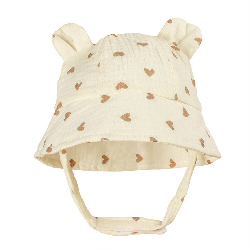 Naujos animacinio filmo meškiuko kepuraitės kūdikiams vasarinės medvilninės žvejo kepuraitės mielos spaudos mažyliui berniukui mergaitei kepurė nuo saulės Panamos kepurė