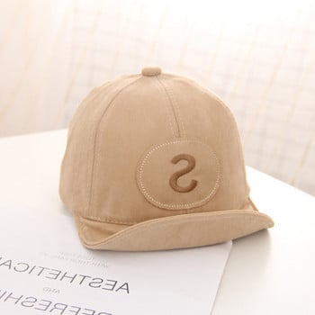 Καλοκαιρινό μωρό μπέιζμπολ Καπέλο μονόχρωμο γράμμα κέντημα Baby boy girl Καπέλο ηλίου Βαμβακερό ρυθμιζόμενο Παιδικό καπέλο προσωπίδας 3-24M