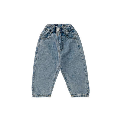 Дънки за момчета Пролетни есенни панталони Висококачествени памучни детски панталони за тийнейджъри Дънки тип харем Детски удобни широки дрехи