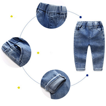 Нови 2020 пролетни дънки за малки момчета Панталони с ластик на талията Дълги дънкови панталони Ежедневни детски дънки за 2-8 години Детски дрехи за момчета