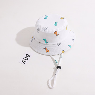 Aranyos dinoszaurusz baba sapka nyári tavaszi pamut tipegő fiúk lányok vödörsapka nyári ősz gyerekek halász tengerpart napozósapka 1-2Y