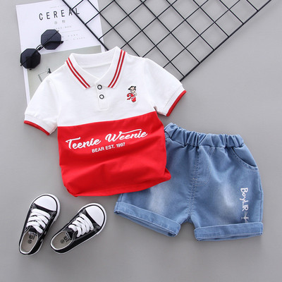2020. dječja odjeća za dječake na preklop, dječje majice s patchwork slovima + kratke hlače 2 kom. kompleti ljetne odjeće kratkih rukava za djecu