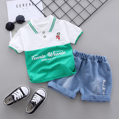 2020. dječja odjeća za dječake na preklop, dječje majice s patchwork slovima + kratke hlače 2 kom. kompleti ljetne odjeće kratkih rukava za djecu