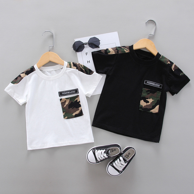 Vasariniai nauji drabuziai berniukui drabuziai vaikiski madingi sportiniai marškinėliai trumpomis rankovėmis T + šortai 2 vnt berniukų komplektai