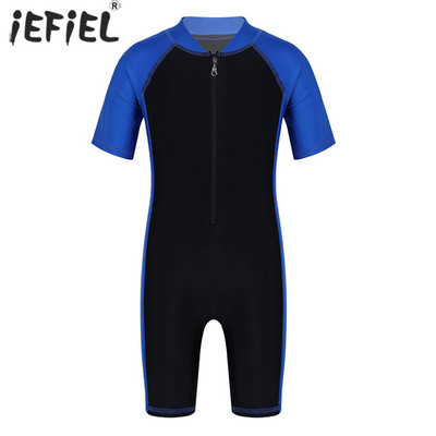Djeca Dječaci Djevojčice Jednodijelna odijela Rash Guards za surfanje Kratki rukavi Shorty Mokri kostimi s patentnim zatvaračem Kupaći kostimi Kupaći kostimi Kupaći kostimi