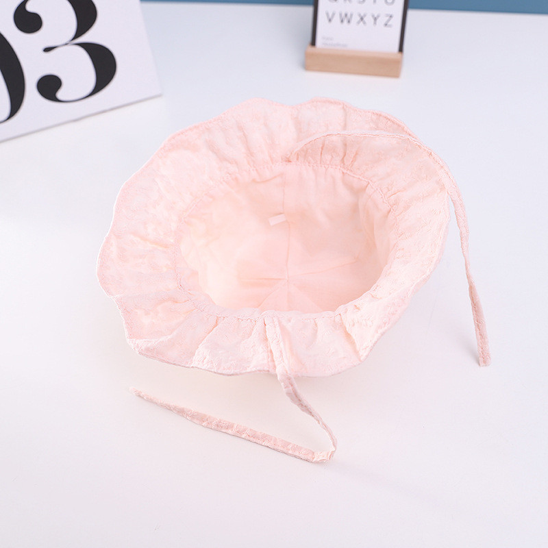 Proljeće ljeto Šešir za djevojčice Čipkasta princeza Novorođena beba Šešir s mašnom Mekana pamučna prozračna kapa za plažu za malu djecu