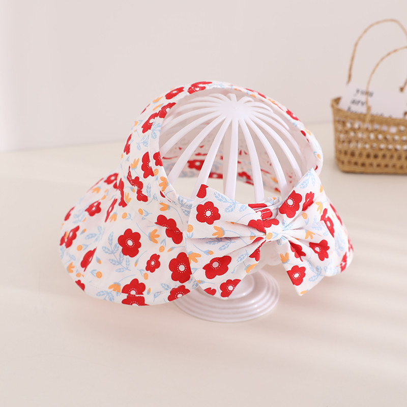 Ljetni ispis Prazni gornji šeširi za bebe Bowknot Sklopivi šešir s velikim obodom za djevojčice Šešir za sunce Dječje putovanje na otvorenom Zaštita za plažu Kapa sa šiltom