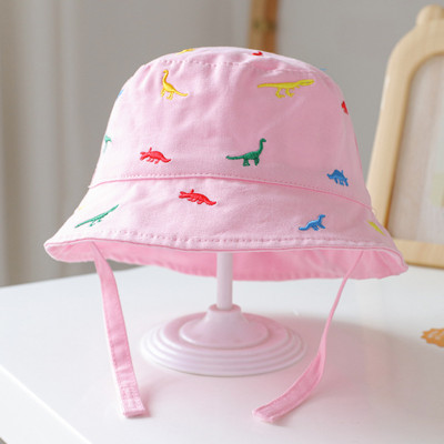 Suvine dinosaurustikandid Beebi ämbrimüts Pehme puuvillane multifilm Baby Girl Poy Lapsed Panama Cap Outdoor Tuulekindel laste päikesemüts