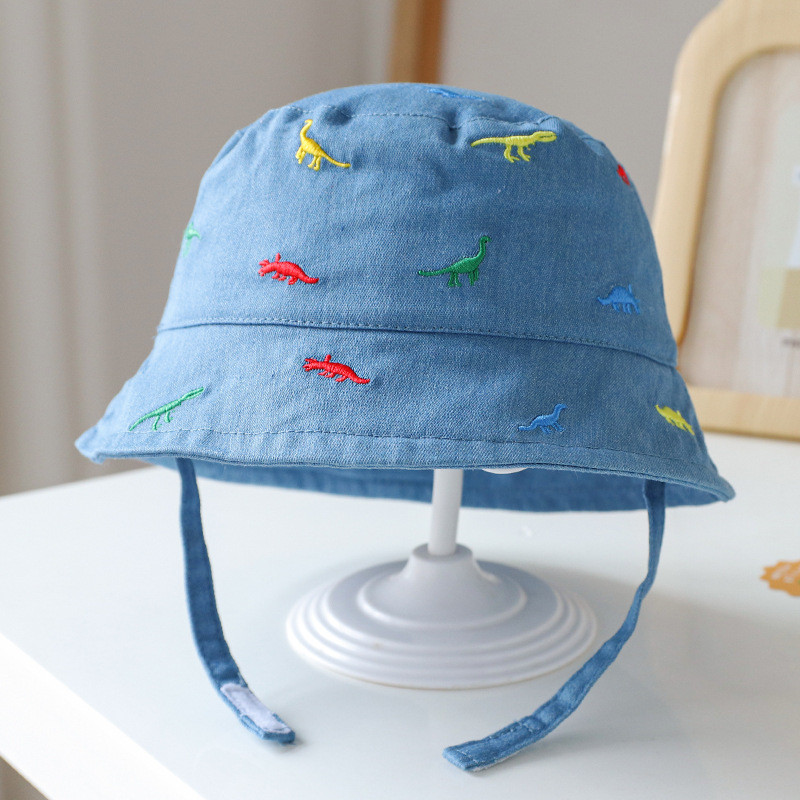 Suvine dinosaurustikandid Beebi ämbrimüts Pehme puuvillane multifilm Baby Girl Poy Lapsed Panama Cap Outdoor Tuulekindel laste päikesemüts