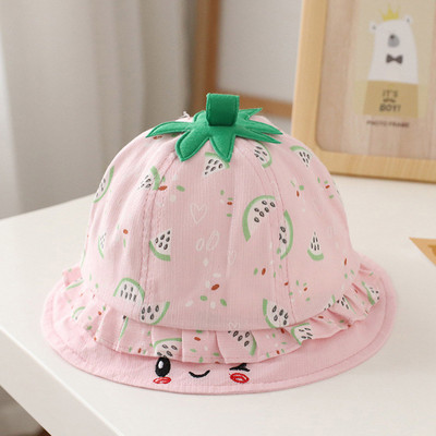 Minkšta medvilnė naujagimio kepurė Pavasaris vasara Animacinis arbūzas Kūdikių kibiro kepuraitė mergaitėms berniukams Lauko paplūdimio kūdikių kepurė nuo saulės