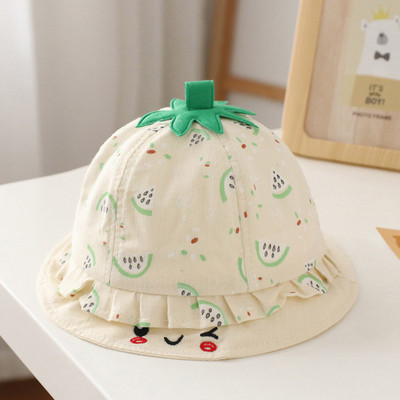 Minkšta medvilnė naujagimio kepurė Pavasaris vasara Animacinis arbūzas Kūdikių kibiro kepuraitė mergaitėms berniukams Lauko paplūdimio kūdikių kepurė nuo saulės