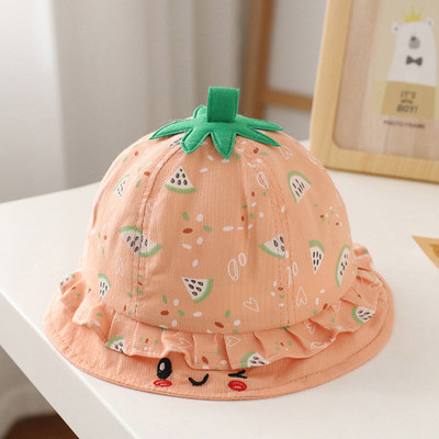 Minkšta medvilnė naujagimio kepurė Pavasaris vasara Animacinis arbūzas Kūdikių kibiro kepuraitė mergaitėms berniukams Lauko paplūdimio kūdikių kepurė nuo saulės