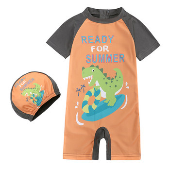 2 τμχ Καλοκαιρινό μαγιό για κορίτσια Αγόρια Σετ Ρούχα Παιδικά Σκουπάκι κολύμβησης Εκτύπωση Holiday Beach Μαγιό Βρεφική Παιδική Στολή κατάδυσης
