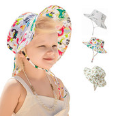 Vasaras āra pludmales kausa cepure Bērnu Panamas cepure Dinozaurs Lācis Zilonis Apdrukas Bērni Bērni Saules cepures 0–5 gadi zēnu meiteņu cepures