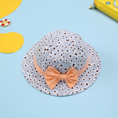 Cute Bowknot Baby Bucket Καπέλο Summer Spring Floral Print Baby Girl Panama Καπέλο εξωτερικού χώρου παραλίας για παιδιά 1-3 ετών