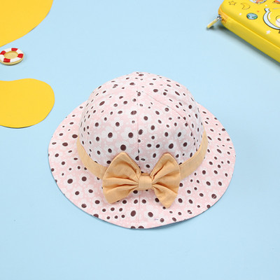 Cute Bowknot Baby Bucket Καπέλο Summer Spring Floral Print Baby Girl Panama Καπέλο εξωτερικού χώρου παραλίας για παιδιά 1-3 ετών