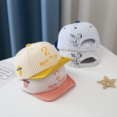 Χαριτωμένο ριγέ καπέλο για αγοράκι Καλοκαίρι ανοιξιάτικο βρέφος Κέντημα καπέλο μπέιζμπολ μωρού Ρυθμιζόμενο νήπιο καπέλο ηλίου παραλίας μωρού 3-13 μηνών