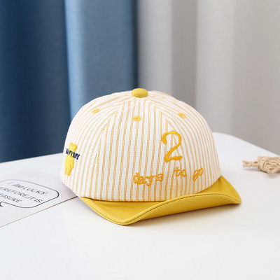 Χαριτωμένο ριγέ καπέλο για αγοράκι Καλοκαίρι ανοιξιάτικο βρέφος Κέντημα καπέλο μπέιζμπολ μωρού Ρυθμιζόμενο νήπιο καπέλο ηλίου παραλίας μωρού 3-13 μηνών